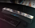 Bluetooth Gaming Speaker, with RGB Lighting, Bluetooth 5.0, Dual Diaphragm, Dual Speakers, Mechanical Buttons, Clock & Alarm