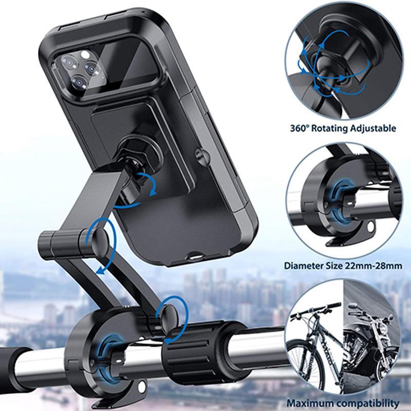 NovaTrail-fietstelefoonhouder met waterdichte hoes en draadloze powerbank van 15 W