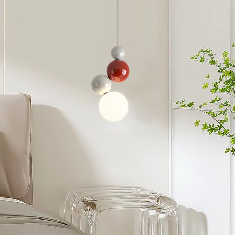Lampada a sospensione LED moderna Valentina in metallo bianco per camera da letto e soggiorno | Fioriscas