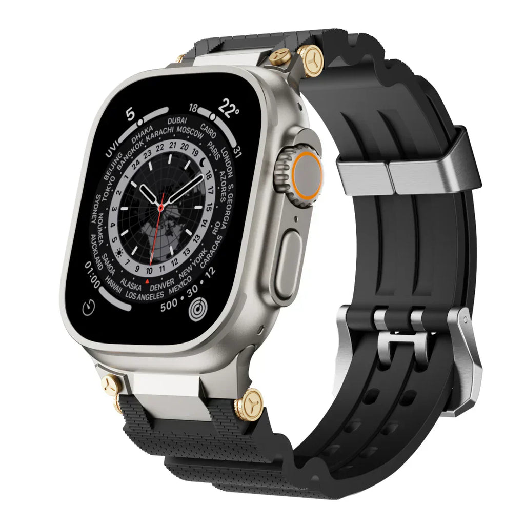 Apple Watch -ranneke, ArloGear-ventiloitu silikoniranneke teräksisellä soljella