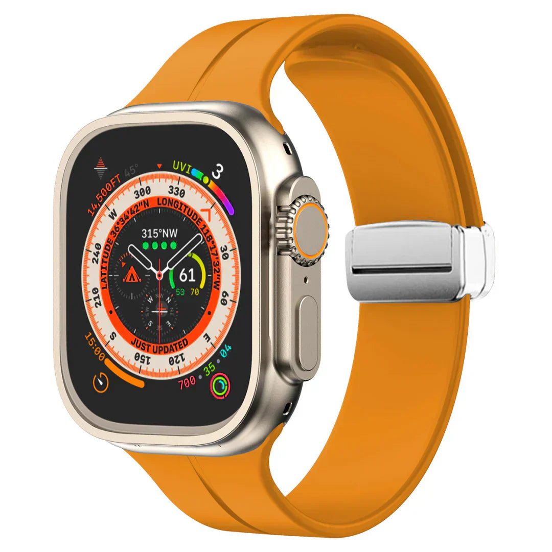 Magnetický silikonový řemínek pro Apple Watch, pásek s bezpečným zapínáním Luma