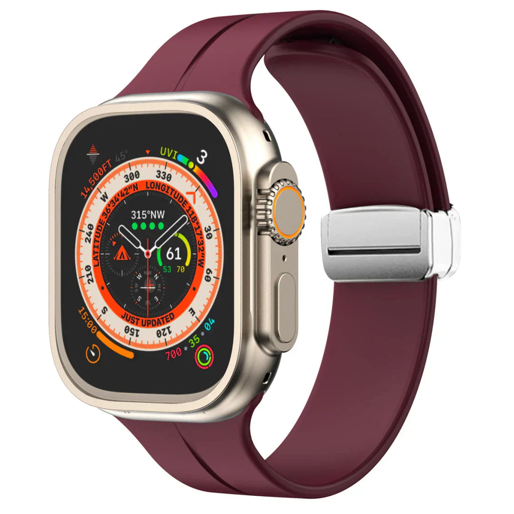 Magnetický silikonový řemínek pro Apple Watch, pásek s bezpečným zapínáním Luma