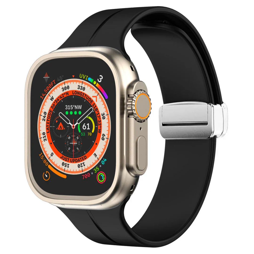 Magnetický silikonový řemínek pro Apple Watch, pásek s bezpečným zapínáním Luma