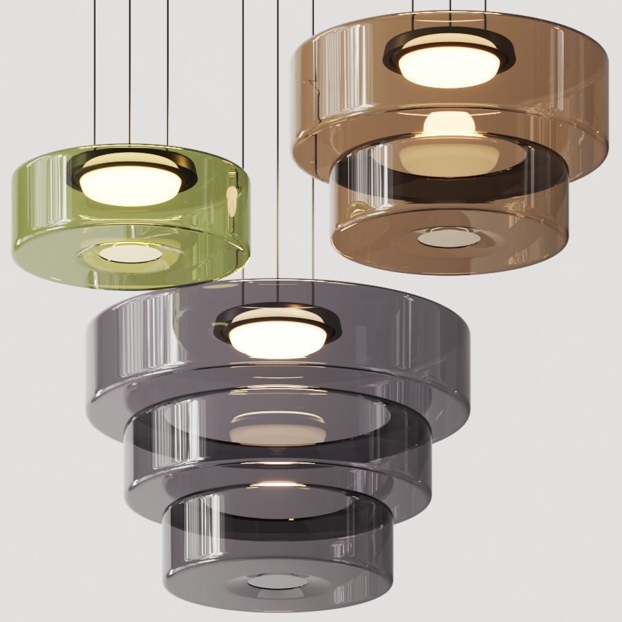 Asteron Bauhaus lasikatto-riippuvalaisin, 3 lasisävyä