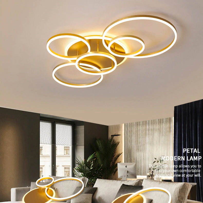 LunaRing Flydende Ring LED Loftslampe, Guld eller Hvid, Fjernbetjent Dæmpbar