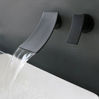 Wall-Mounted Waterfall Bathroom Faucet, Single-Lever Matte Black