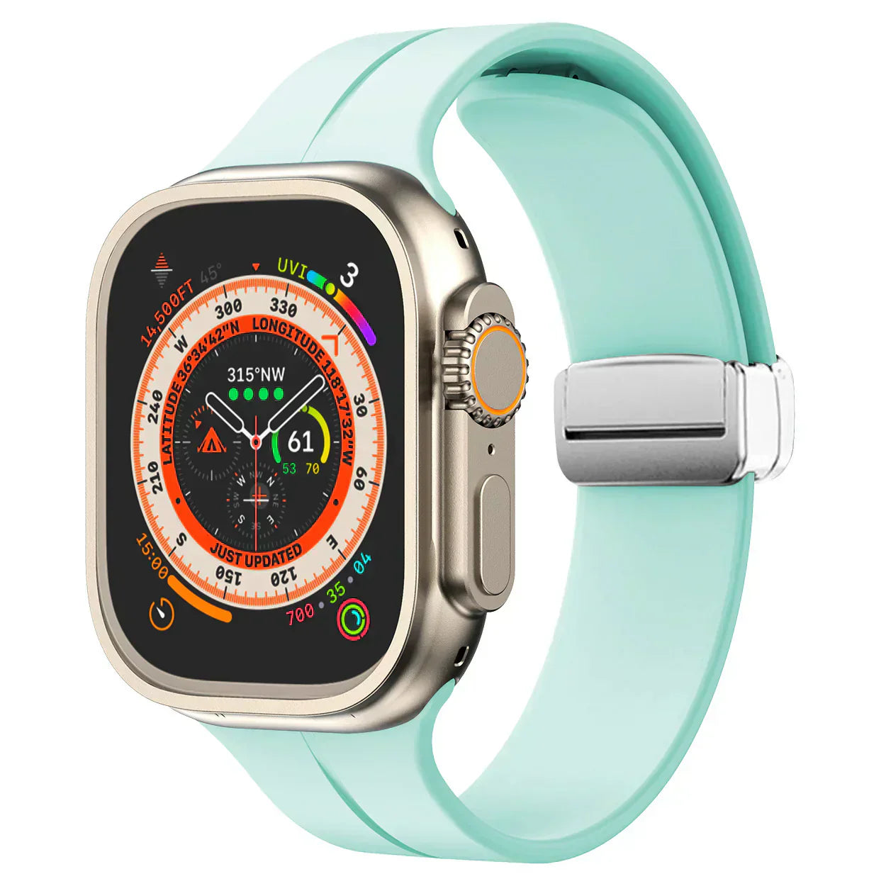 Magnetický silikonový řemínek pro Apple Watch, pásek s bezpečným zapínáním Luma