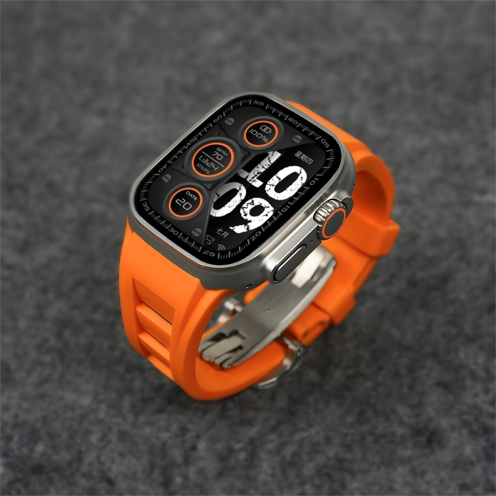 רצועת ספורט Zephra ל-Apple Watch, FKM עם אבזם כפול