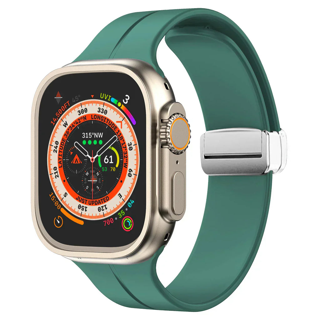 Magnetický silikonový řemínek pro Apple Watch, pásek s bezpečným zapínáním Luma