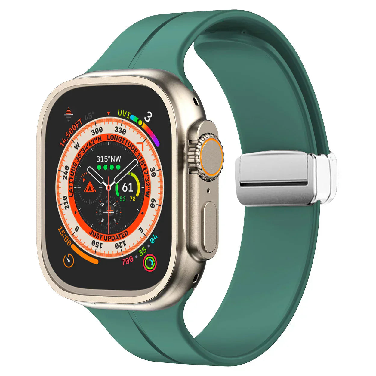 Magnetický silikonový řemínek pro Apple Watch, pásek s bezpečným zapínáním Luma