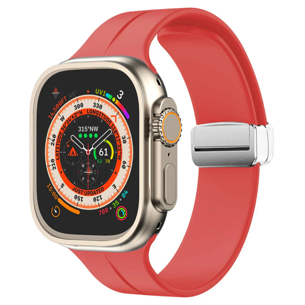 Magnetický silikonový řemínek pro Apple Watch, pásek s bezpečným zapínáním Luma