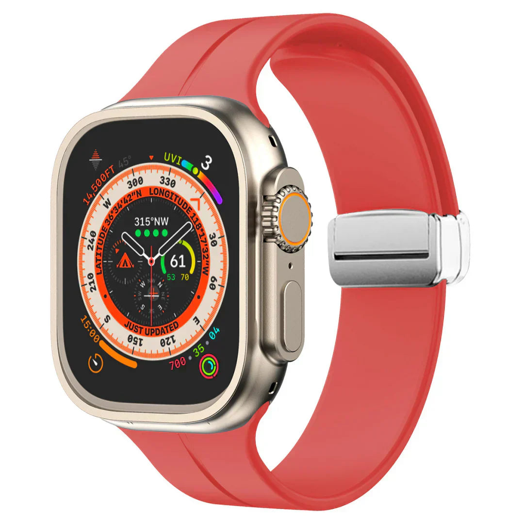 Magnetický silikonový řemínek pro Apple Watch, pásek s bezpečným zapínáním Luma