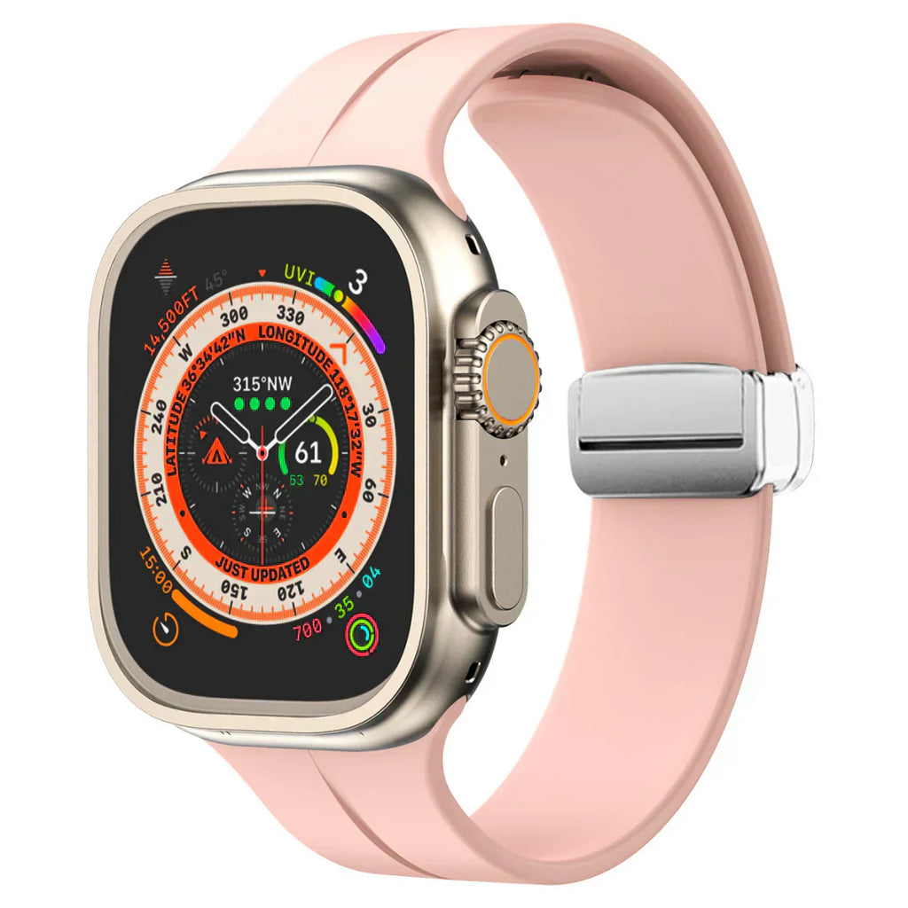 Magnetický silikonový řemínek pro Apple Watch, pásek s bezpečným zapínáním Luma