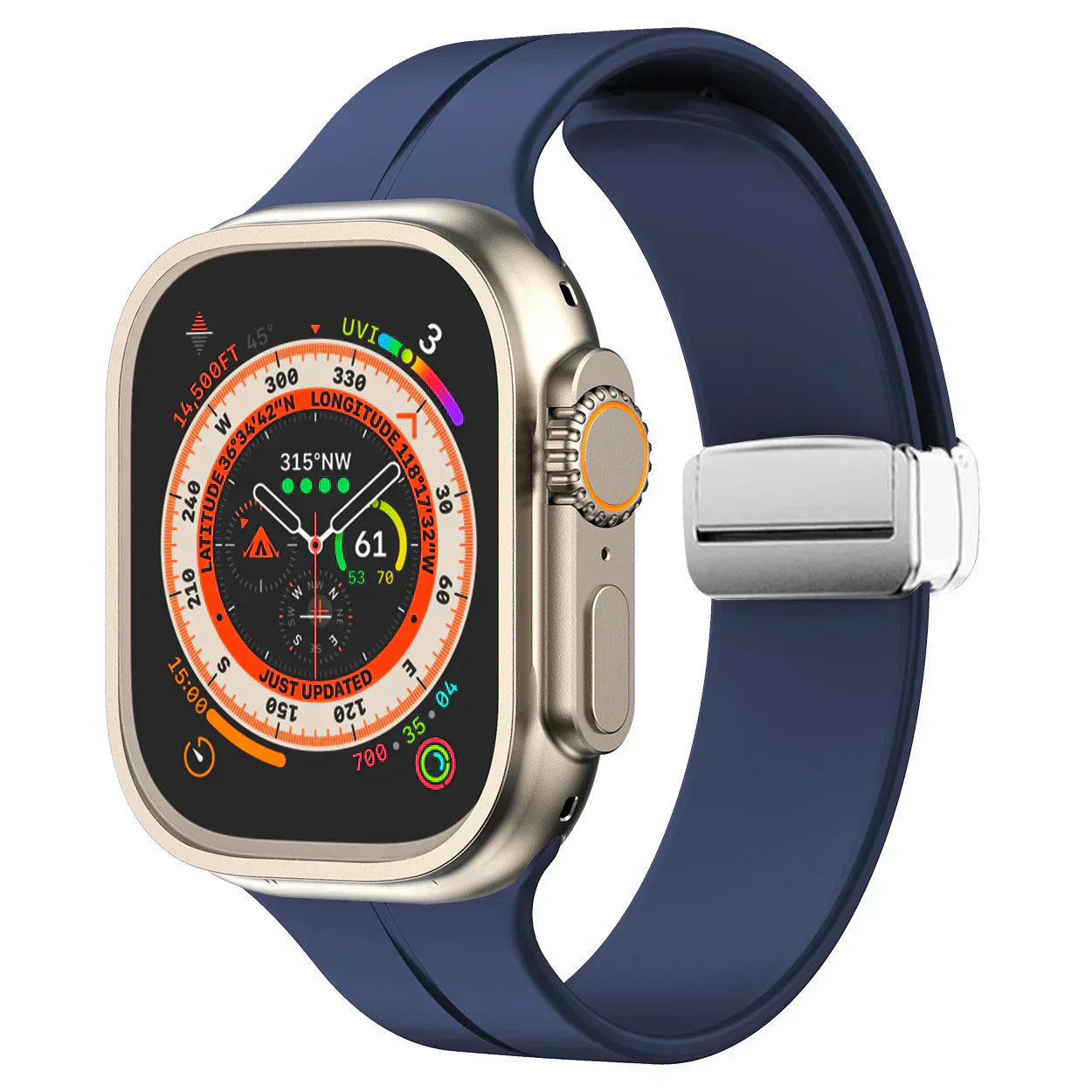 Magnetický silikonový řemínek pro Apple Watch, pásek s bezpečným zapínáním Luma