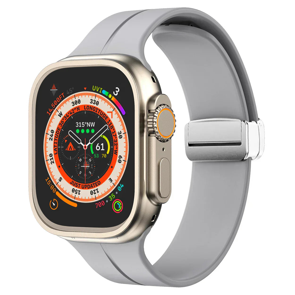 Magnetický silikonový řemínek pro Apple Watch, pásek s bezpečným zapínáním Luma