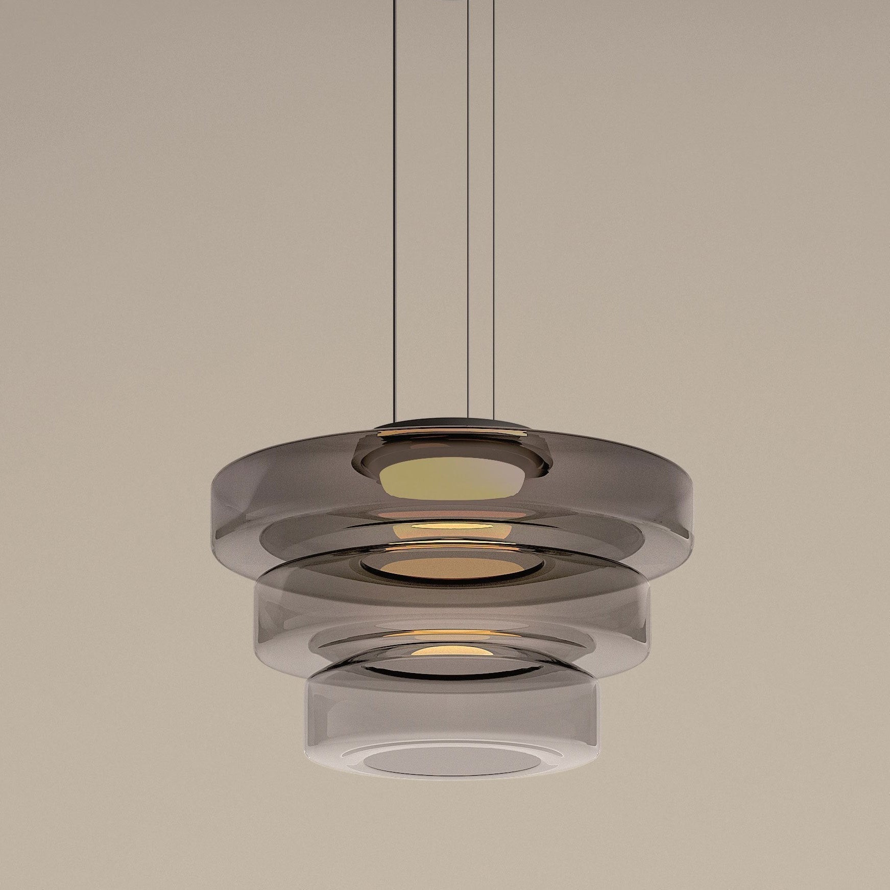 Asteron Bauhaus lasikatto-riippuvalaisin, 3 lasisävyä