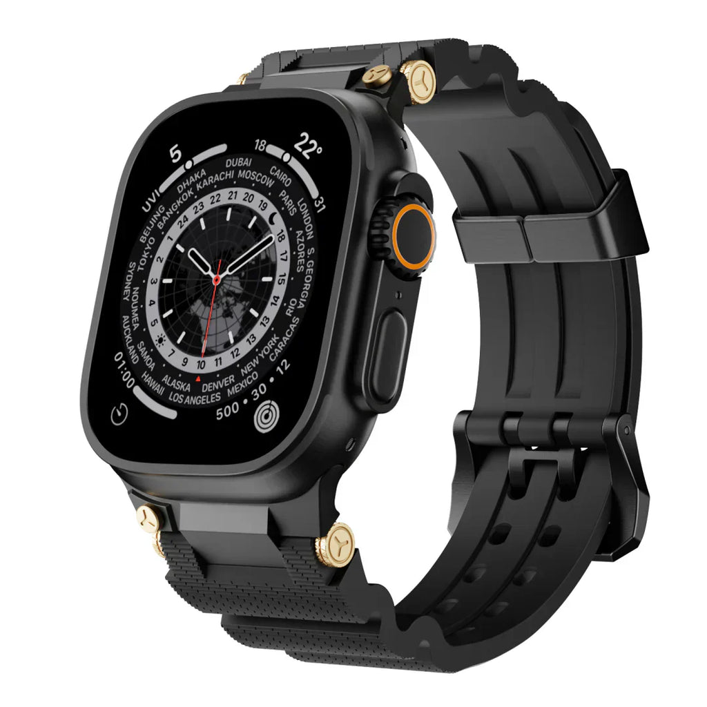 Apple Watch -ranneke, ArloGear-ventiloitu silikoniranneke teräksisellä soljella