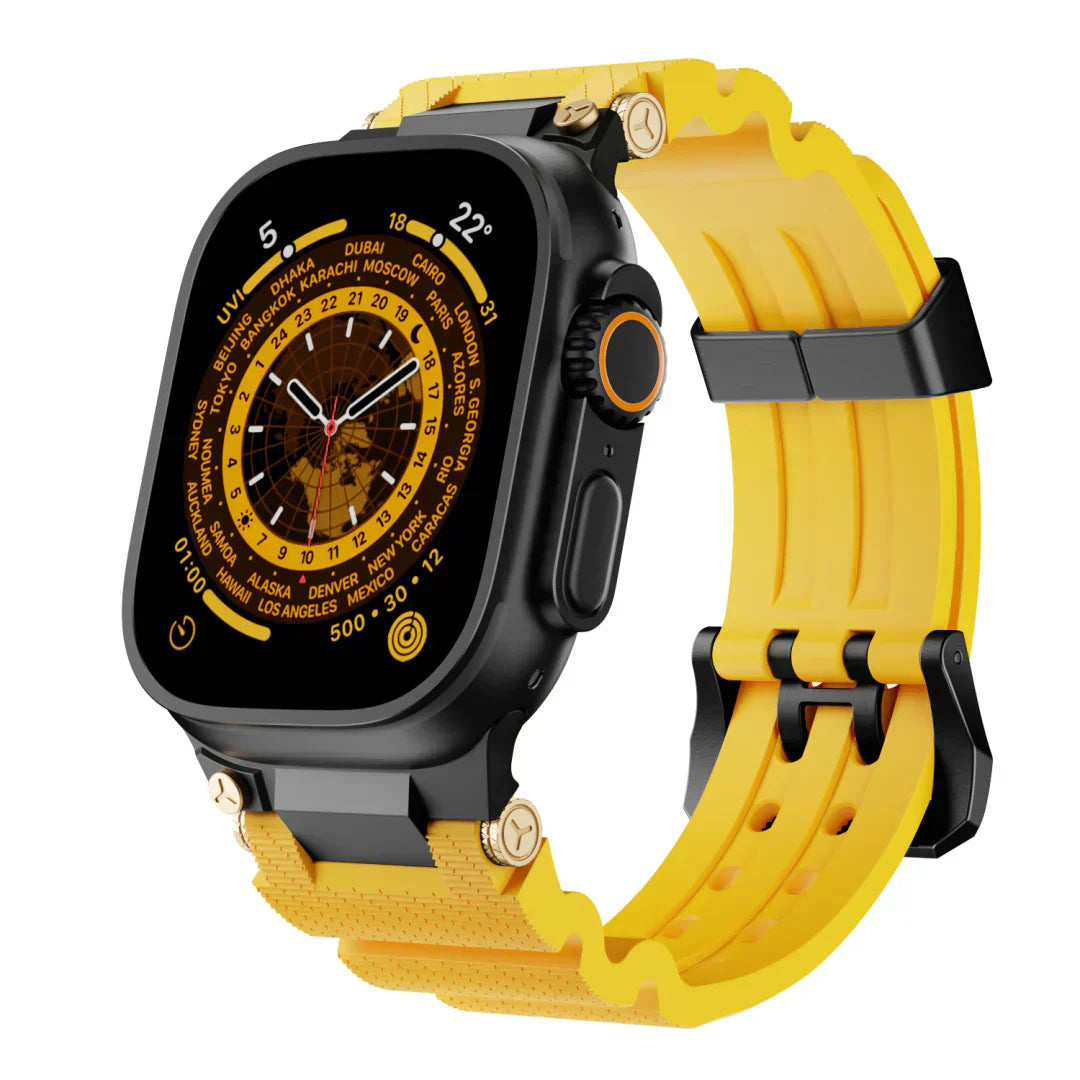 Apple Watch -ranneke, ArloGear-ventiloitu silikoniranneke teräksisellä soljella