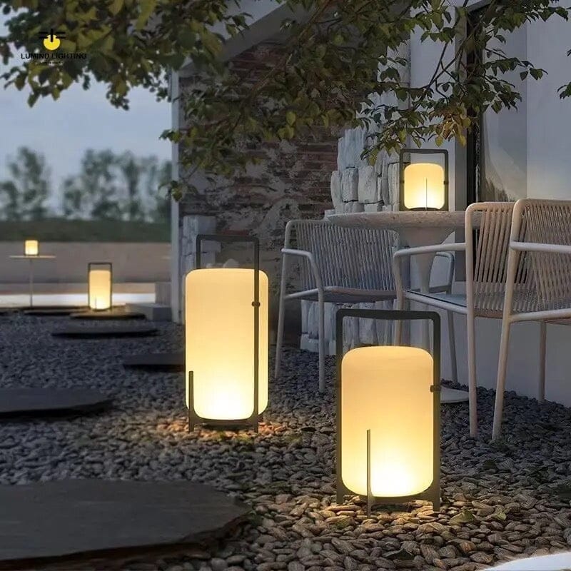 Stainless Steel & Glass Outdoor Terrace Light, Rust-Resistant Rectangle Design
