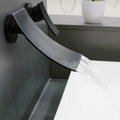 Wall-Mounted Waterfall Bathroom Faucet, Single-Lever Matte Black