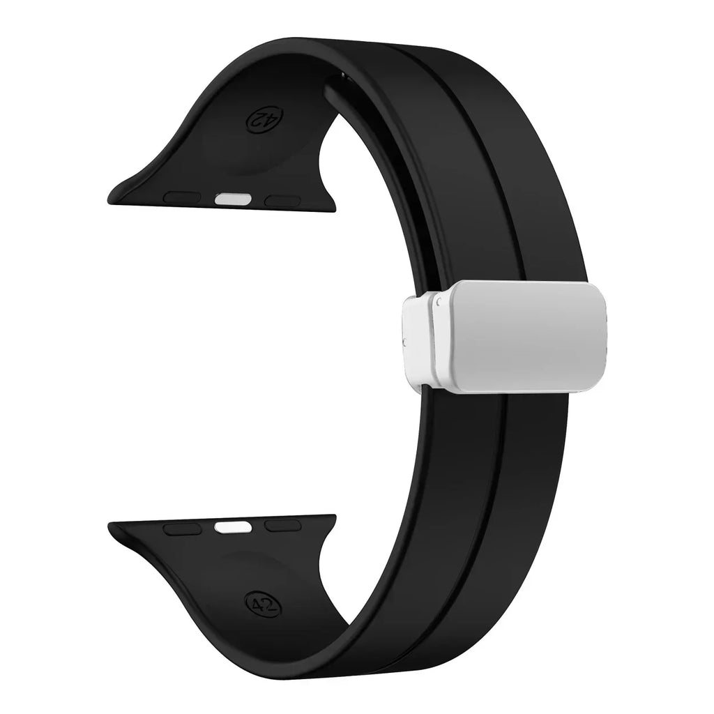 Magnetický silikonový řemínek pro Apple Watch, pásek s bezpečným zapínáním Luma