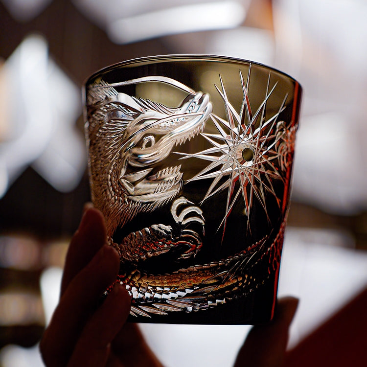 Takumi Soaring Dragon Crystal Whisky Glass, Wooden Box