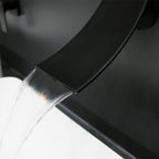Wall-Mounted Waterfall Bathroom Faucet, Single-Lever Matte Black