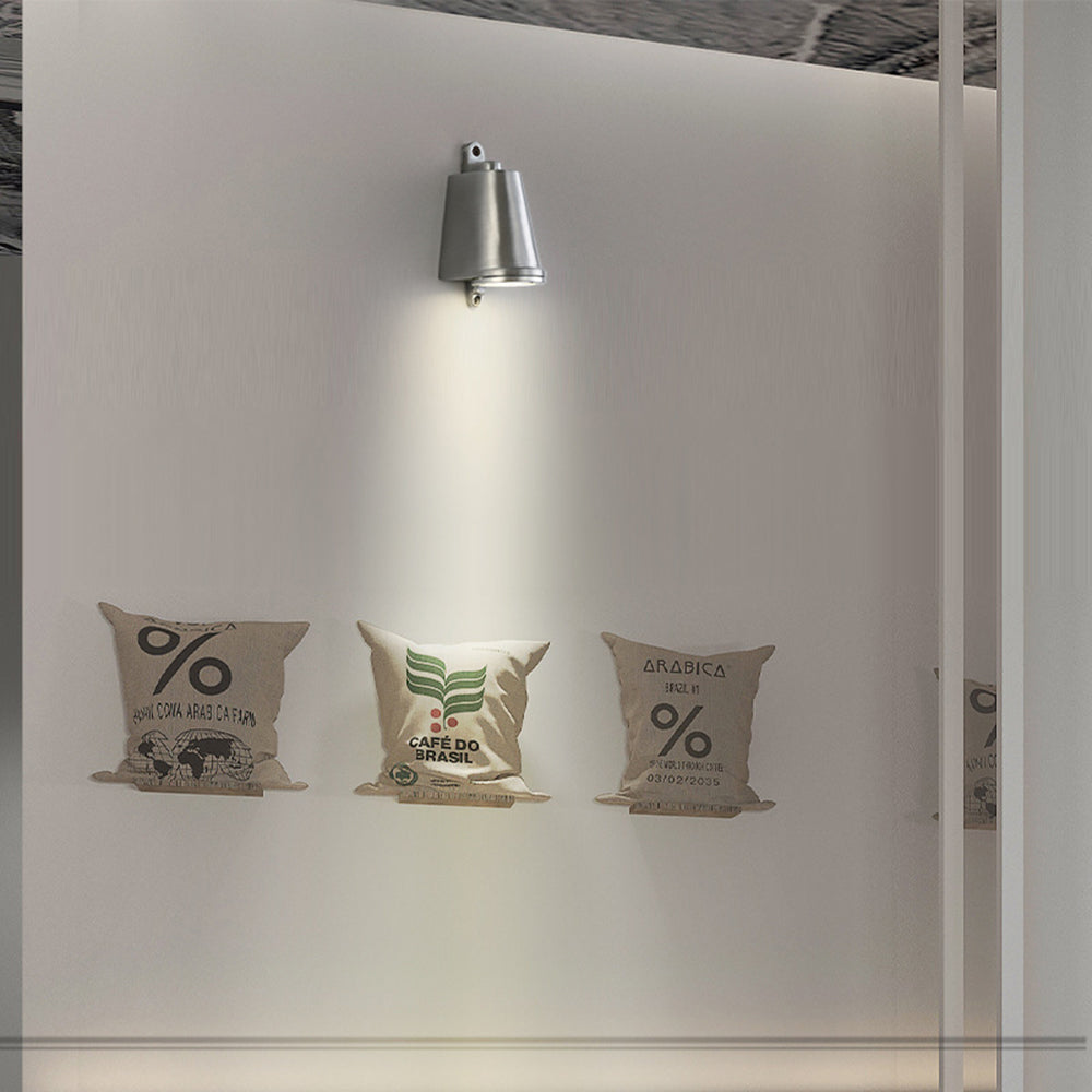 Lampada da parete industriale Ray a forma di campana in metallo, nero/grigio/rame/alluminio | Fioriscas