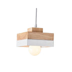 Aria Minimalist Black & White Wood Geometric Pendant Light - Neutralighting