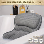 LuxieSpa 4D Luxe Bath Pillow - Breathable Pillow with Neck and Back Support for a Relaxing Bath