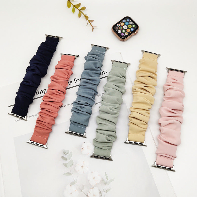 Zachte Slip-On Scrunchie Band voor Apple Watch, Comfort voor de Hele Dag