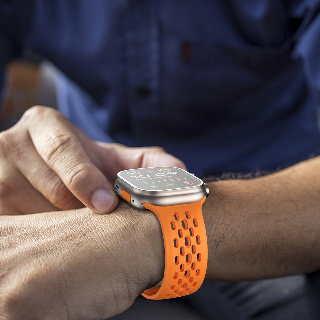 Bracelet Apple Watch, AeroFlex en caoutchouc suisse FKM respirant, ajustement sport