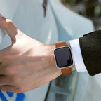 Vegansk læderrem med løkke til Apple Watch, stift og foldelukning