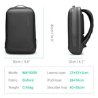 15.6 Inch Laptop Backpack, Hard Shell Front, Black or Gray Finish