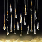 Luneo DrizzleDrop Glass Droplet Pendant Light, Gold Bronze Or Chrome