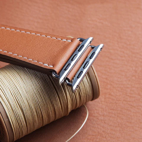 Bracelet Apple Watch en cuir véritable Marvelle, bande cousue main, 38-49 mm
