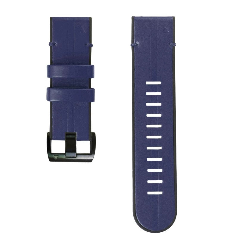 Averin läder-silikon hybridarmband för Garmin Fenix 8, 7X, 7, 5X, 5, 6