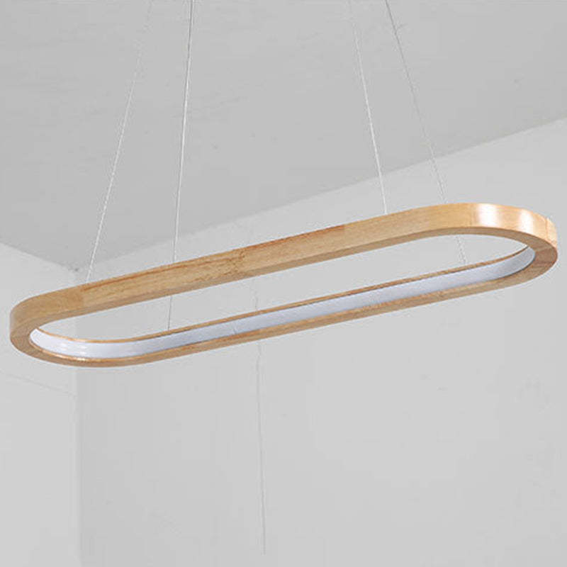 LumaWood houten en metalen led-hanglamp voor eetkamers, 2 lengtes