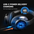 Draadloze over-earhoofdtelefoon met hybride ruisonderdrukking en Bluetooth 5.0