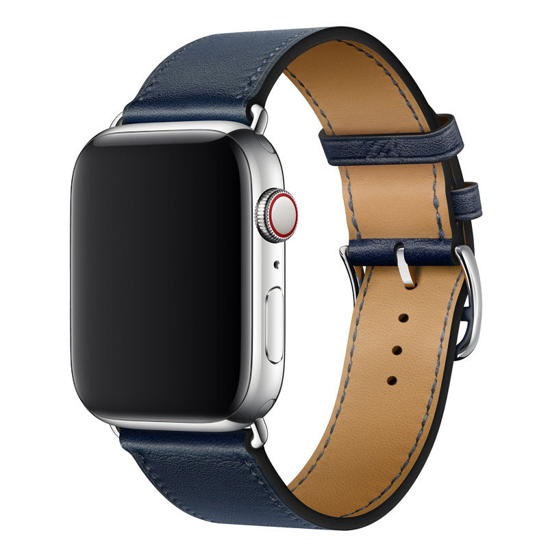 Bracelet Apple Watch en cuir véritable Marvelle, bande cousue main, 38-49 mm