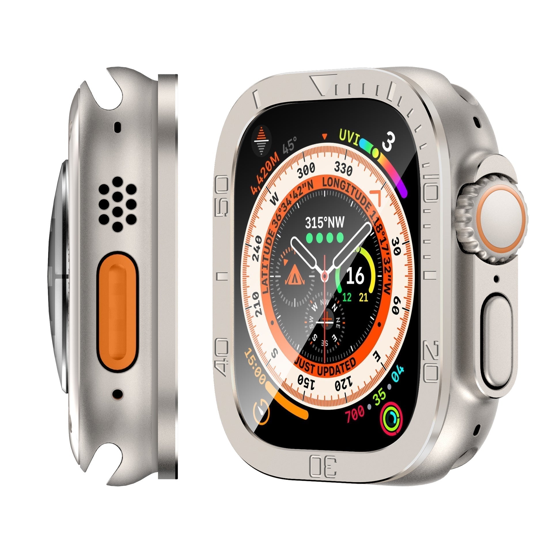 Gehard glazen schermbeschermer voor Apple Watch Ultra, Vellon