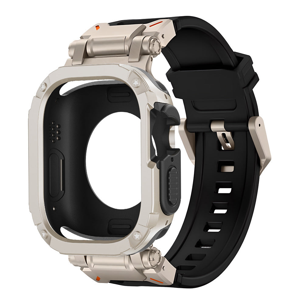 RavenTac Rugged Fluoro Rubber Band with 2-in-1 Case for Apple Watch