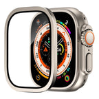 Titanium Bumper Case With Tempered Glass Screen Protector For Apple Watch Ultra 2