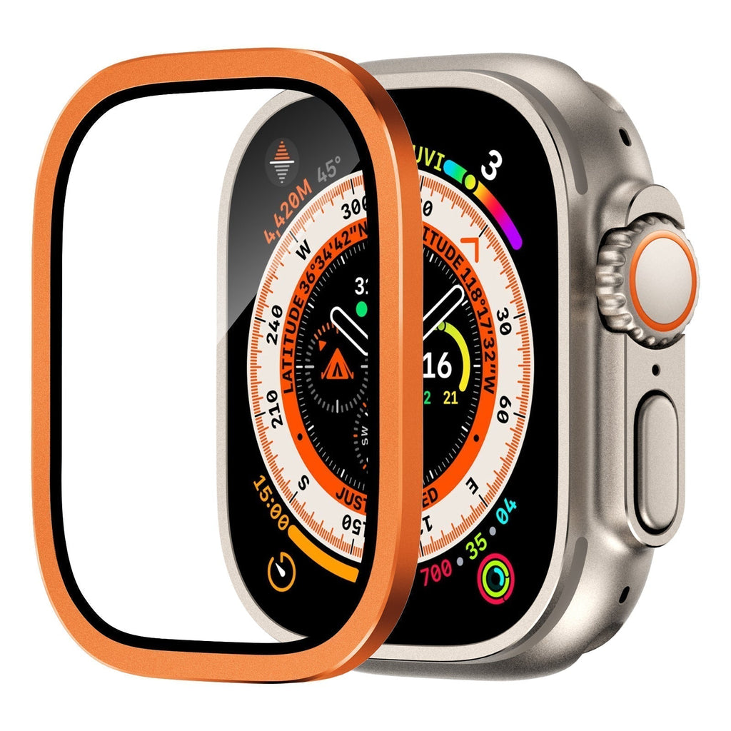Titanium Bumper Case With Tempered Glass Screen Protector For Apple Watch Ultra 2