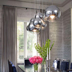 Suspension globe en verre LumaOrb, finitions argent, or et or rose