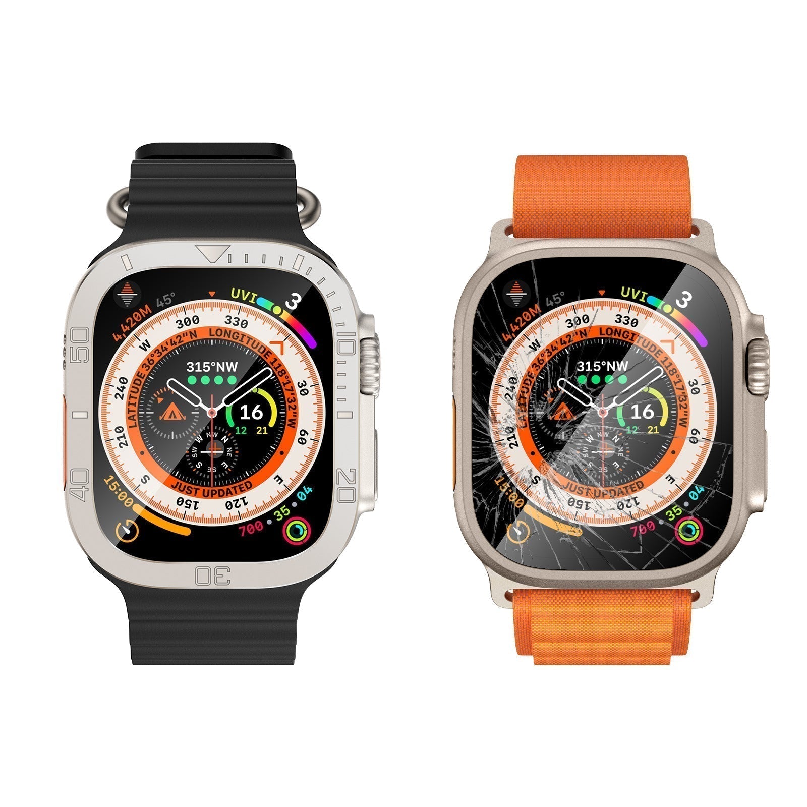 Gehard glazen schermbeschermer voor Apple Watch Ultra, Vellon