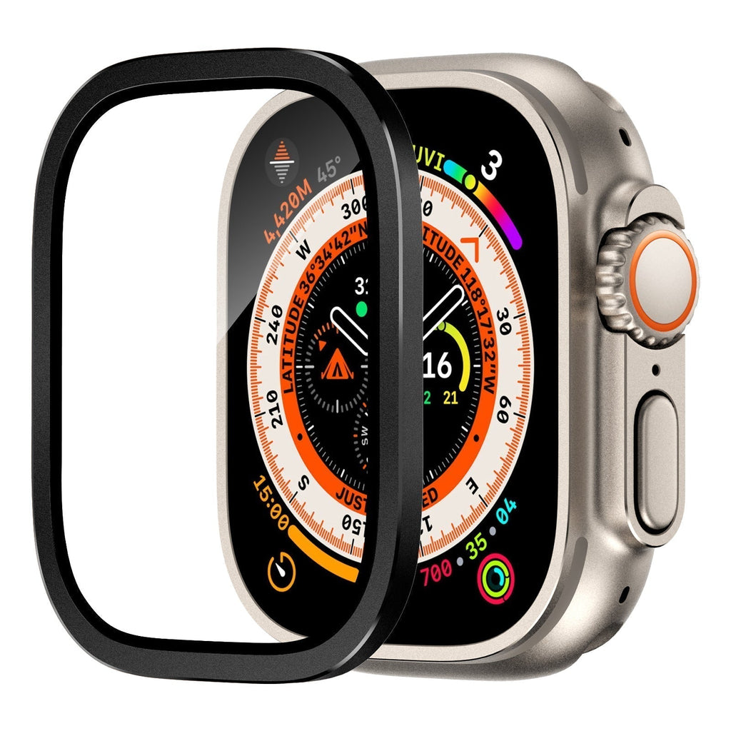 Titanium Bumper Case With Tempered Glass Screen Protector For Apple Watch Ultra 2