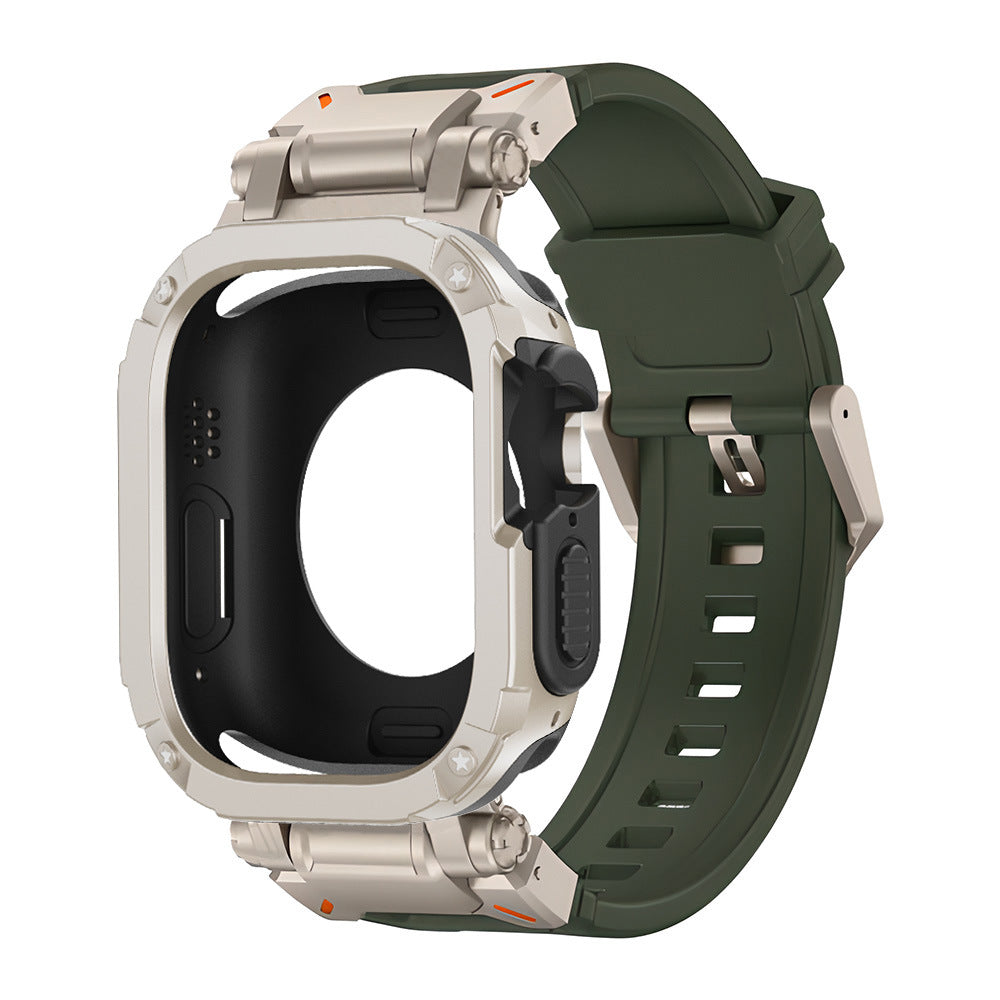RavenTac Rugged Fluoro Rubber Band with 2-in-1 Case for Apple Watch