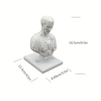 Schreibtisch-Stifthalter im Design einer Aurelius-Römerbüste, Marmor oder Weiß