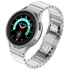 Armband i rostfritt stål med fjärilslås för Galaxy Watch 4/5/6/7 Pro